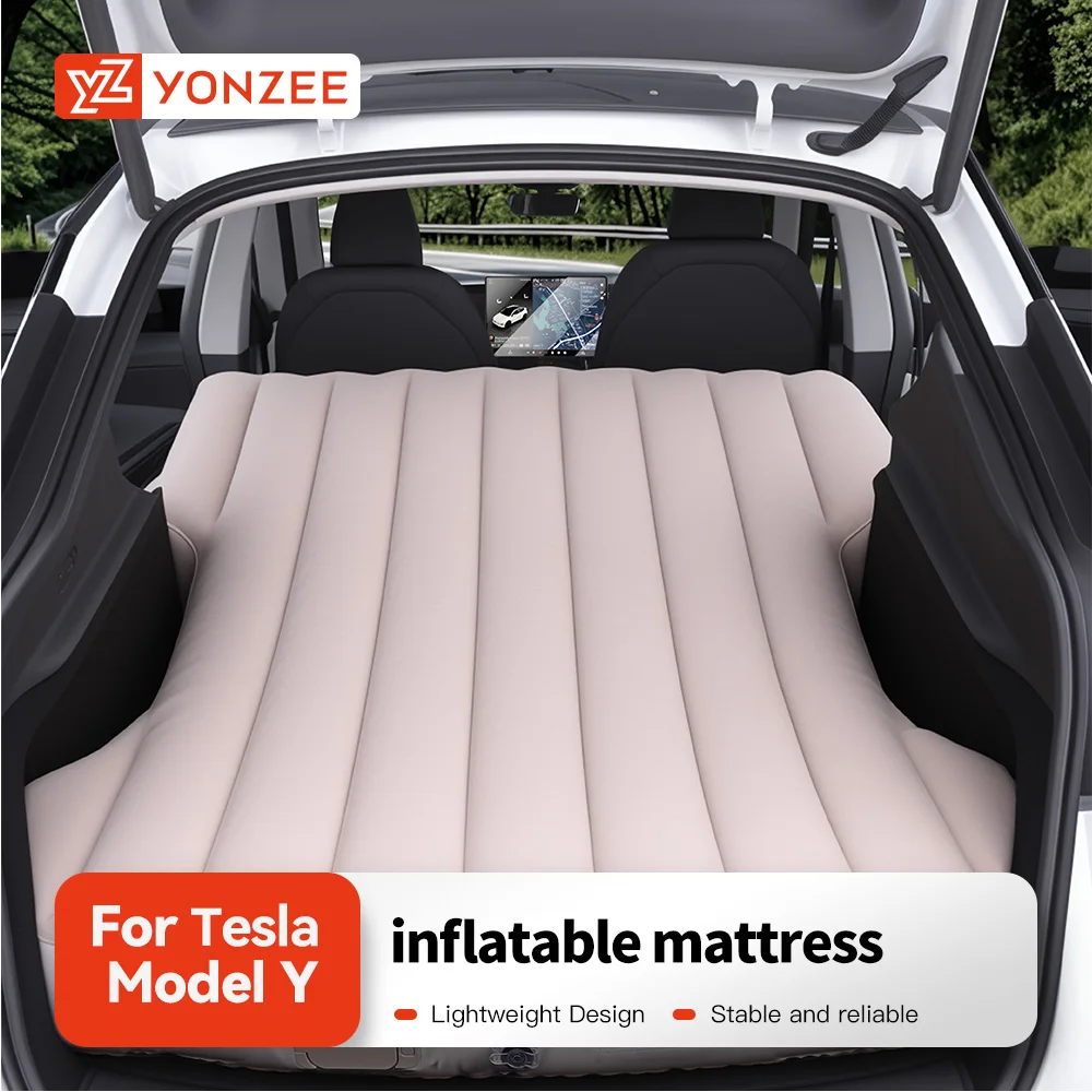 

YZ For Tesla Model Y Juniper PVC 2021-2025 Inflatable Air Mattress Outdoor Camping Special Suede Fabric Car Travel Bed