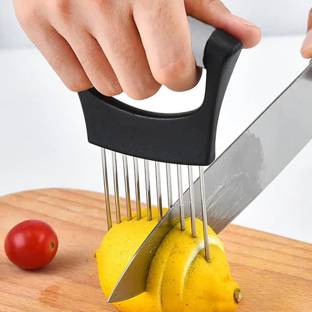 Kitchen Onion Cutting Tool Stainless Steel Onion Holder Slicer for Potato Tomato Avocados Eggs for Fruit for Slicing