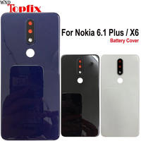 New Cover For Nokia X6 2018 Battery Cover Back Housing Case For Nokia 6.1 Plus Rear Door Glass Panel For 6.1 Plus Battery Cover