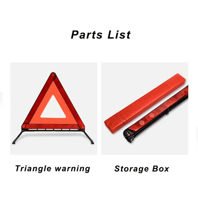 Roadside Emergency Triangle Kit, Reflective Foldable Warning Tripod & Hazard Stop Sign Sticker for Car Breakdown Safety