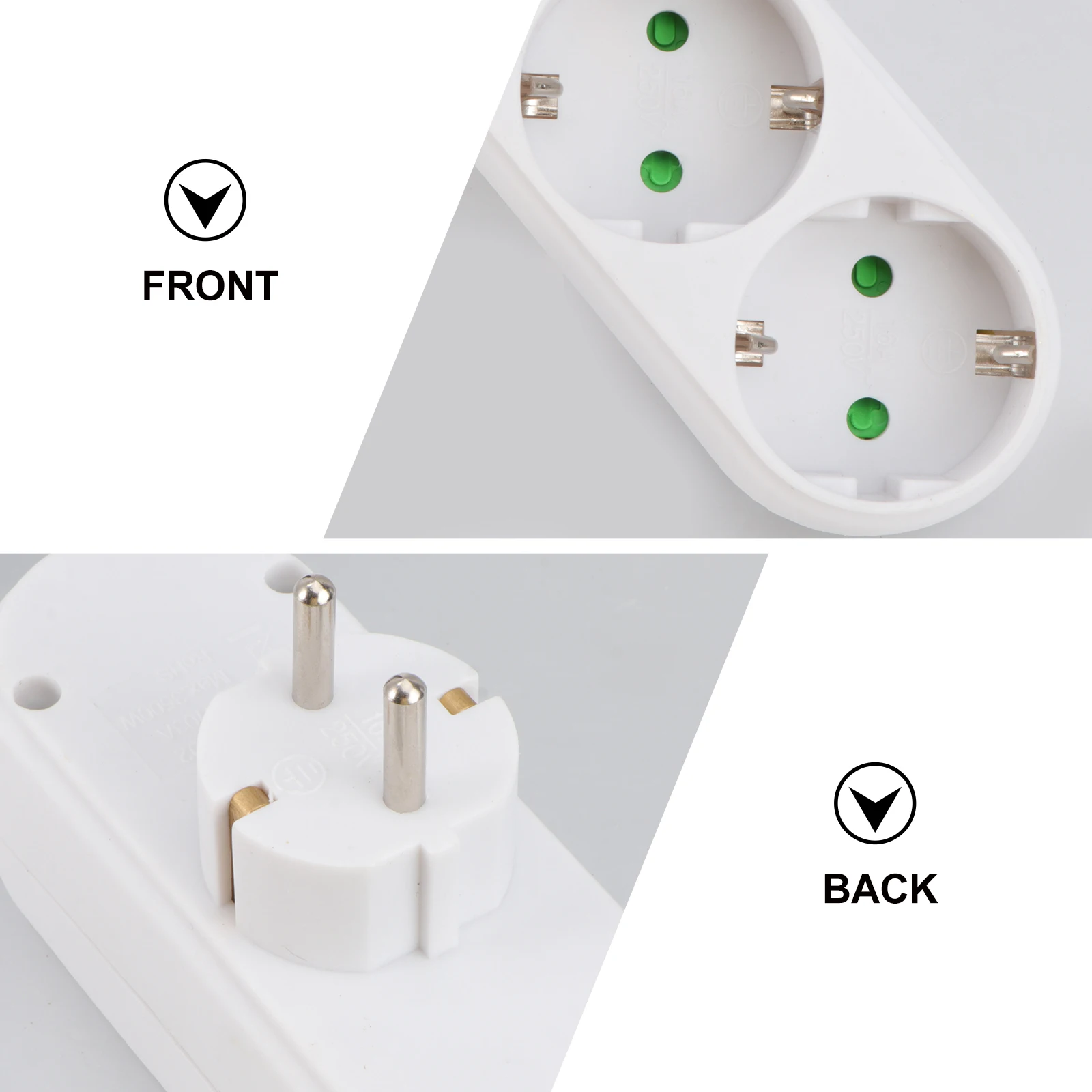 

Triple Socket Wall Panel Fireproof Durable Adapter Cover Gloss White For Home Office Desk Power Extension Plug