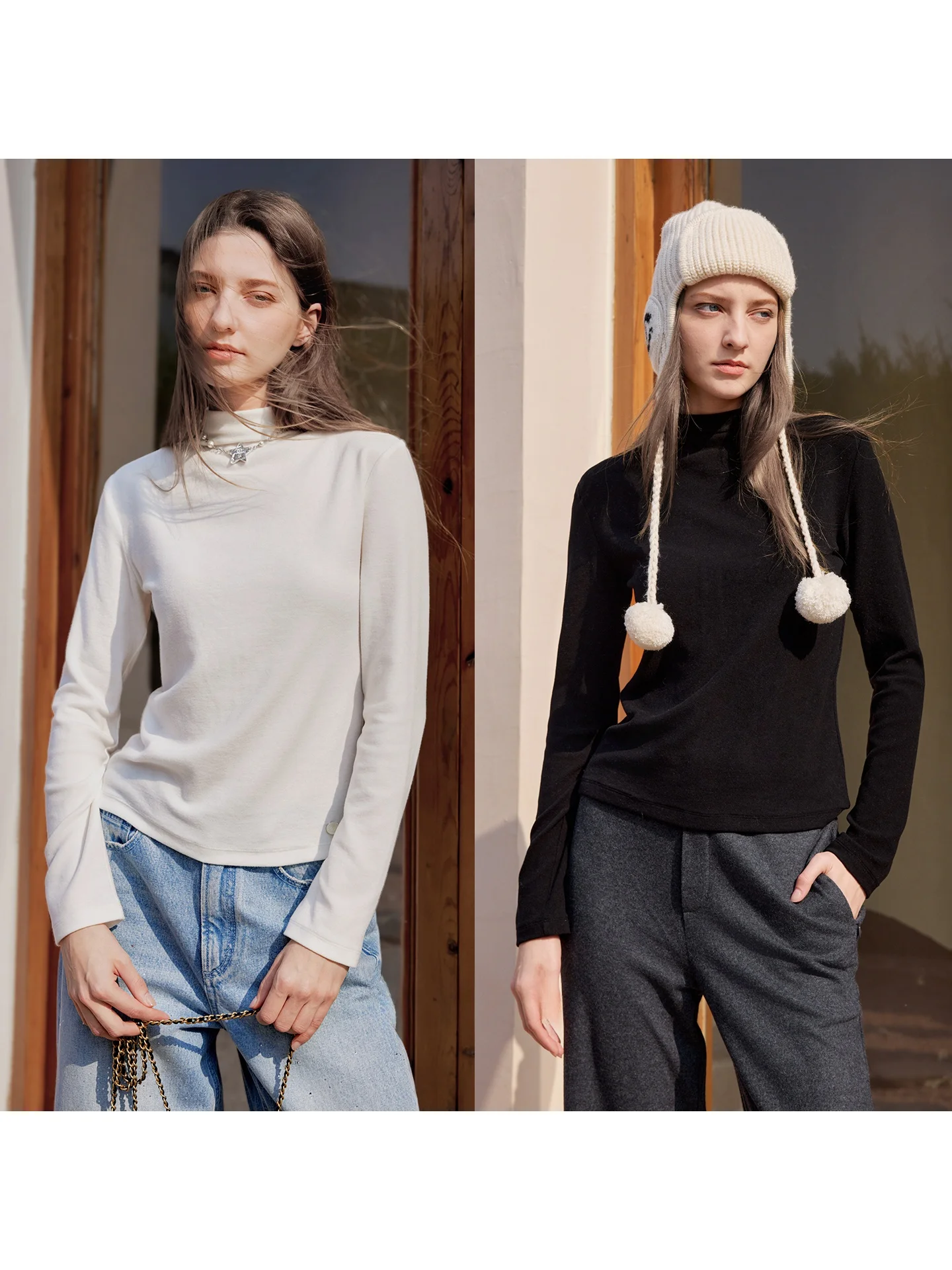 

Вязаный свитер из шерсти SOV Velvet, двухцветный, повседневный, облегающий, с длинными рукавами...