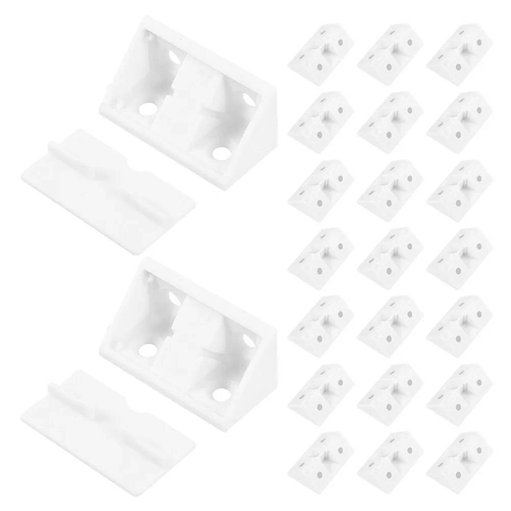 50Sets Plastic L Angle Brackets Heavy Duty Corner Furniture Connectors Cabinet Shelf Partition Wall Supports Cabinets Brackets