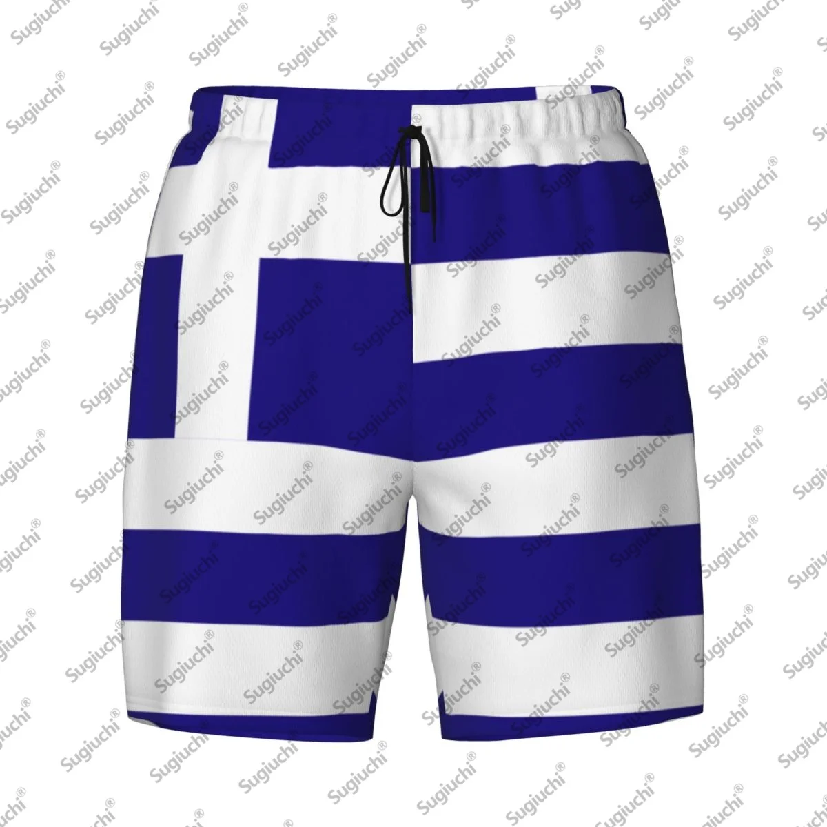 

2025 Греческий флаг Топ с 3D принтом Мужские плавки Гавайский купальный пляж 2 в 1 Быстросохнущие летние шорты для плавания с карманами