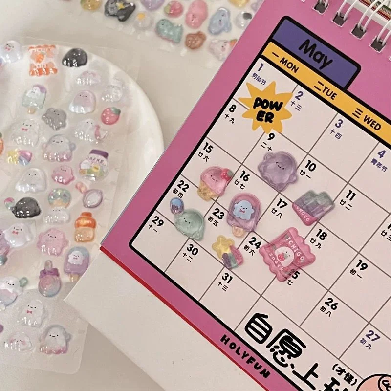 Adesivo animale 3D in stile coreano Diario Computer Telefono Versatile Divertimento Fai da te Sticke Cute Boys Girls Multi Scenario Colla gelatinosa cava