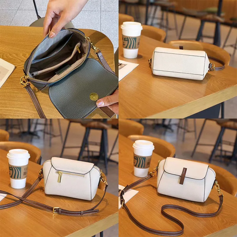 Imagem -05 - Bolsa de Couro Pequena para Mulheres Camada Superior Mensageiro Bolsa Elegante Bolsa de Ombro de Senhora Couro Genuíno Bolsa de Telefone Sólida Macia