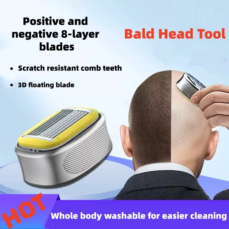 أداة حلاقة يدوية للرأس الأصلع، متخصصة لقص الشعر والحلاقة، ماكينة حلاقة يدوية لشعر الإبط والساق، شفرات مكونة من 8 طبقات #1