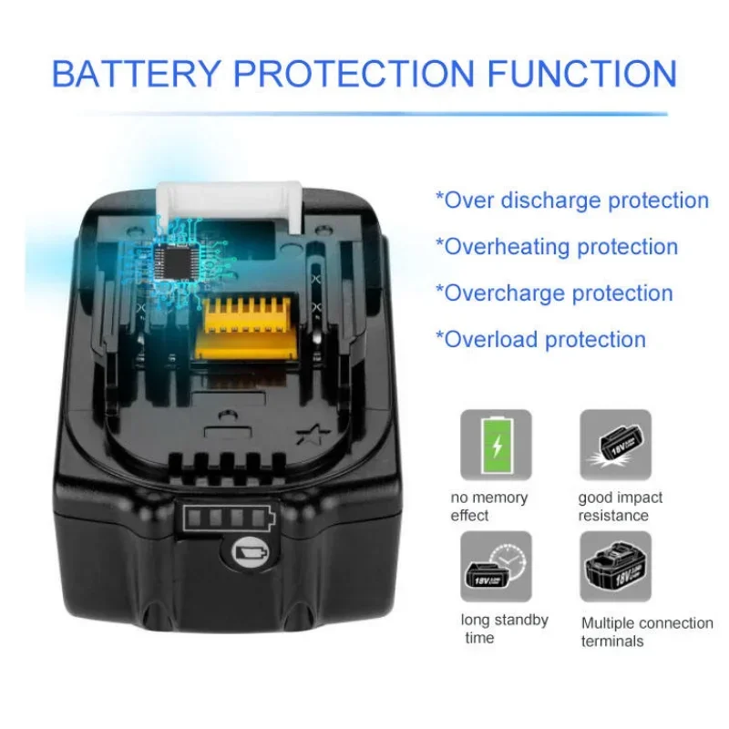 BL1830 BL1850 Lithium Battery Case For Makita 18v Battery Bsm Replacement Kit Pcb Power Cordless Bl1850 Bl1860 18650 Case Kit