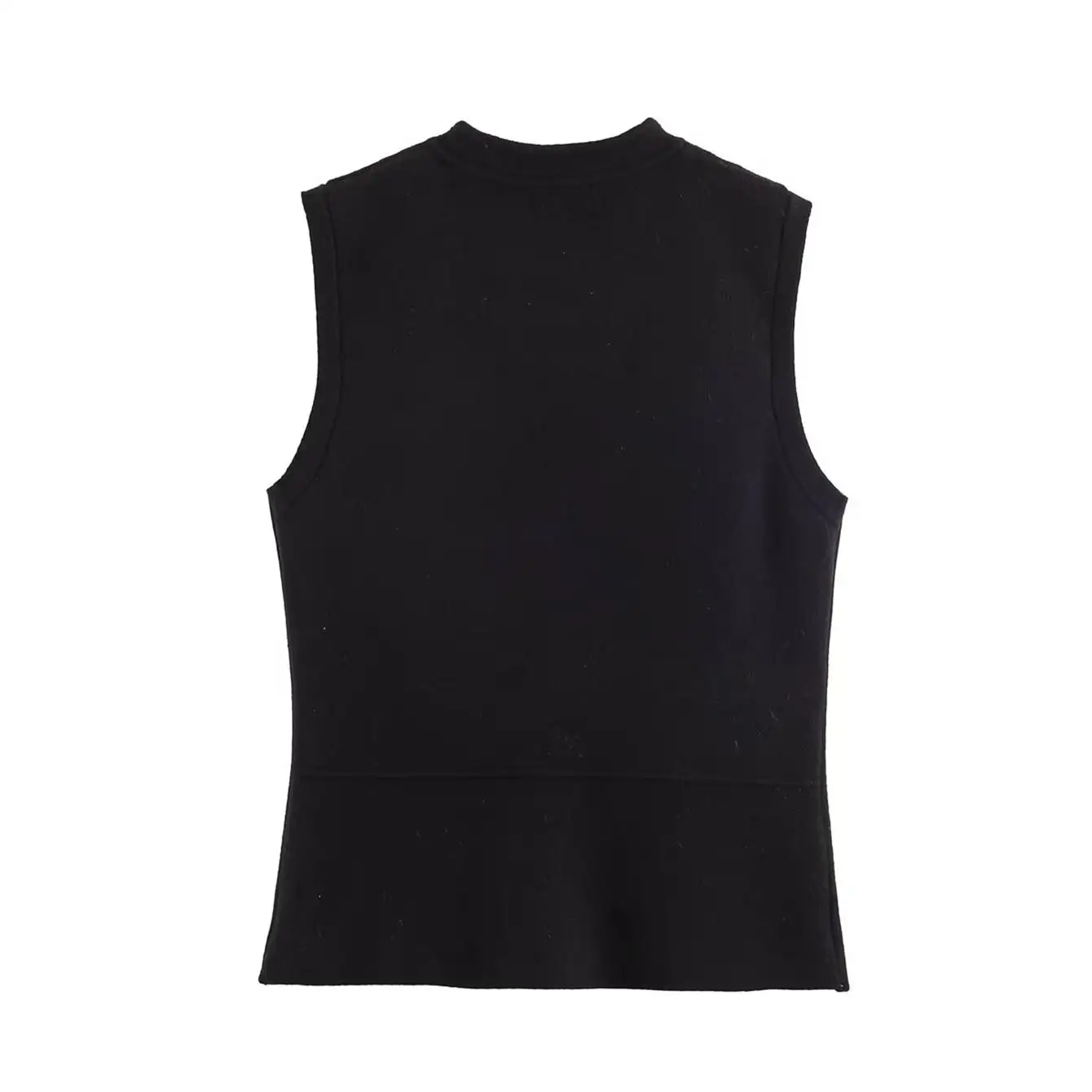 Neue Damen Strickweste Cropped Tops Ärmellos 2026 Knopfleiste Sommer-Weste Elegantes Einfarbiges Damen-Oberteil Gestrickte Kurze Tops – Detail 10