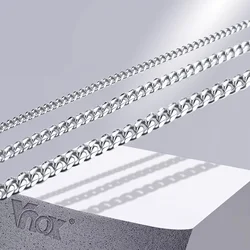 Vnox Men Simple 3-11mm Stainless Steel Cuban Link Chain Necklaces for Male Jewelry Solid Black Gold Color Gifts Miami Curb Chain