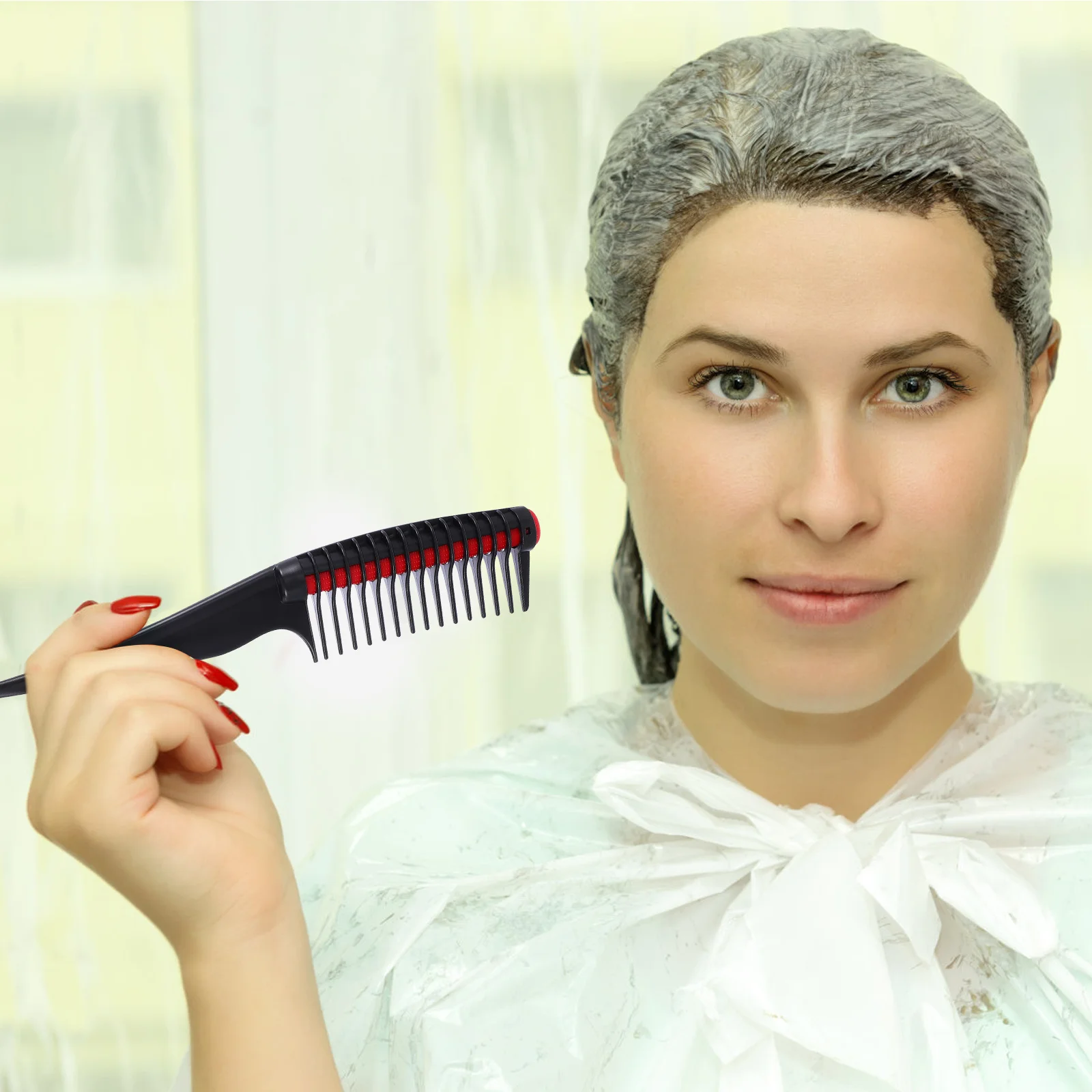 

Расческа для краски для волос, салонный высокотемпературный инструмент для укладки, съемный ролик, нежный массаж кожи головы, длинная ручка, легко чистится