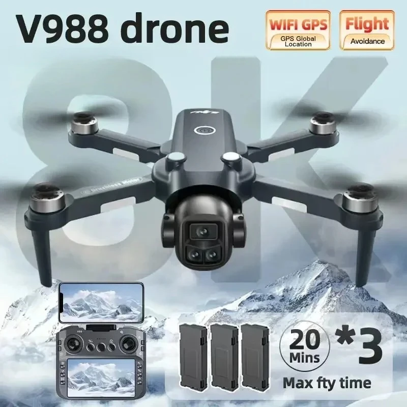 Original Drone With screen RC 8K Professional HD Aerial Photography GPS Laser obstacle avoidance Three-axis gimbal Aircraft