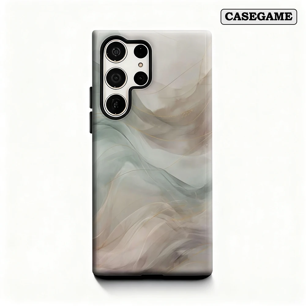 Soft Cloud Swirls Phone Case for Samsung Galaxy S25 Ultra S24 S23 Ultra Plus Shockproof Double Layer Back Cover