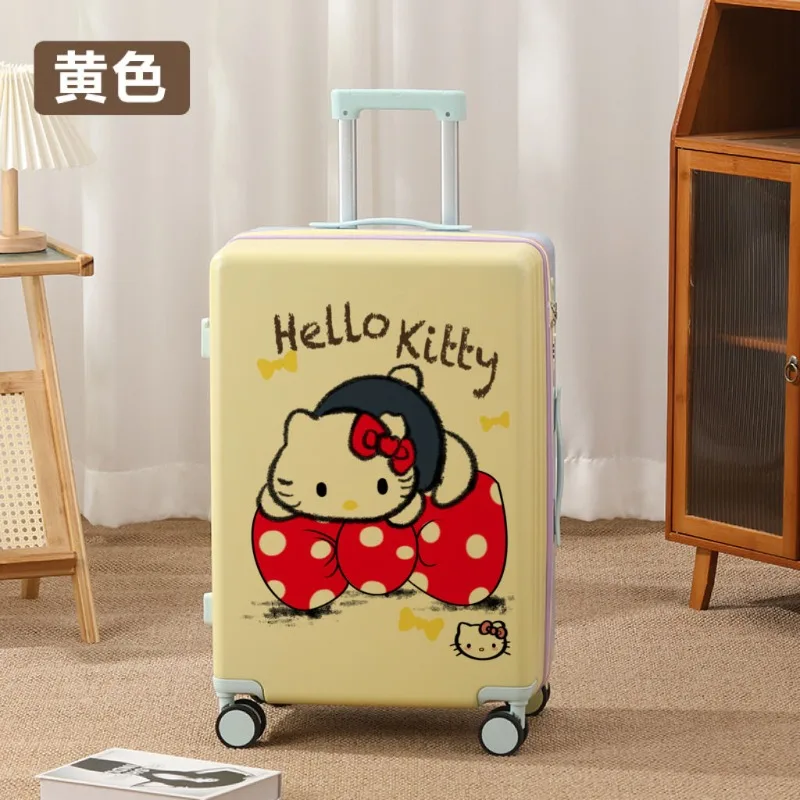 

Kawaii Hello Kitty Sanrio Student Cute Cartoon Large Capacity Suitcase Children Travel Password Box Trolley Case Gift for Kids