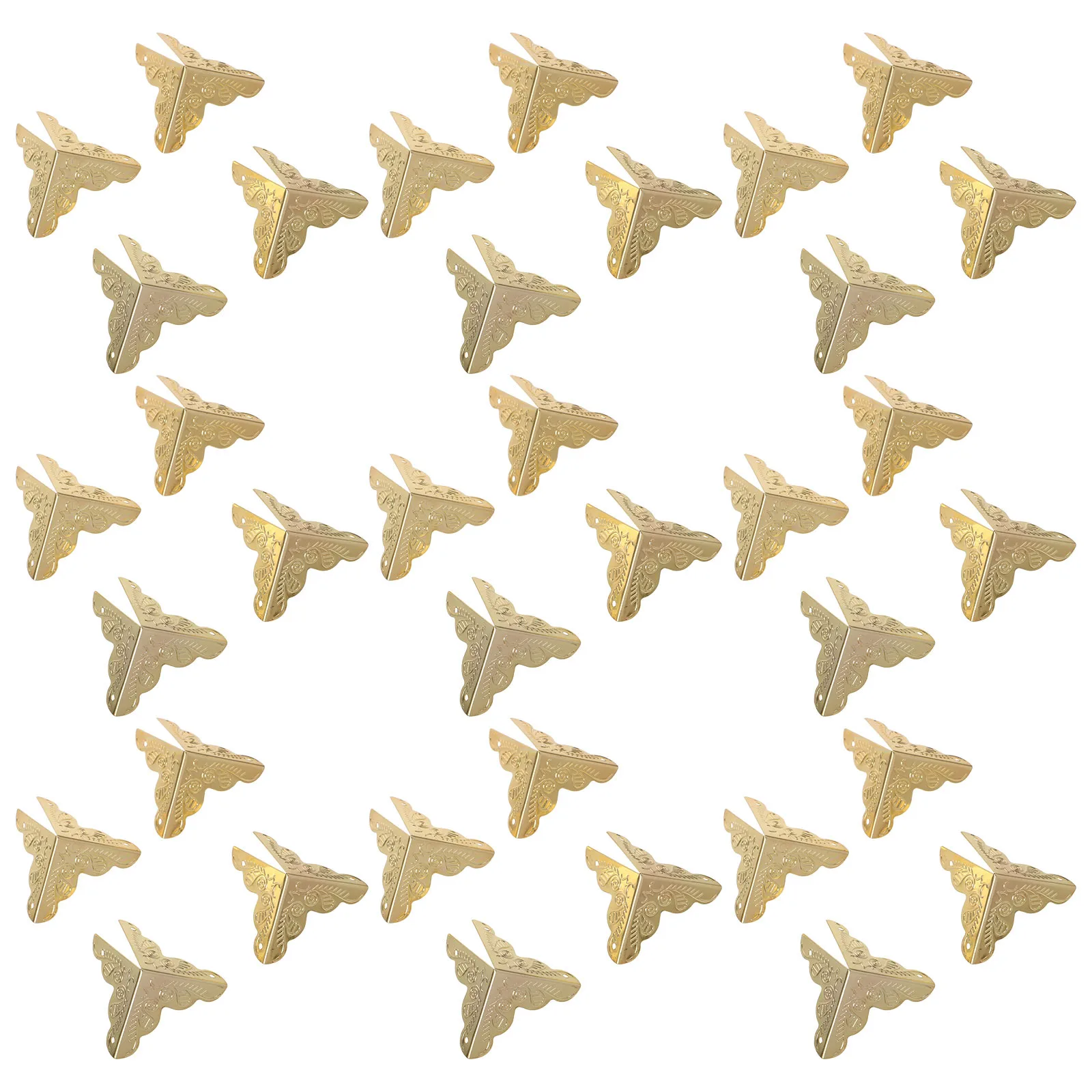 

100pcs Wood Box Corner Protectors Guards For Chest Cabinet Jewelry Box Decorative Vintage Bracket Shield Triangle