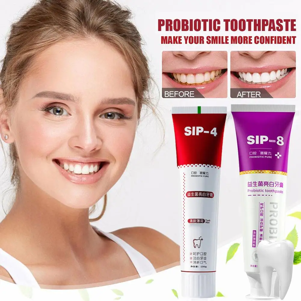 

SP4/SP8 Probiotic Toothpaste Whitening Tooth Remove Plaque Oral Clean Breath Teeth 100g Fresh Whitener Stains Denta Hygiene H5T6