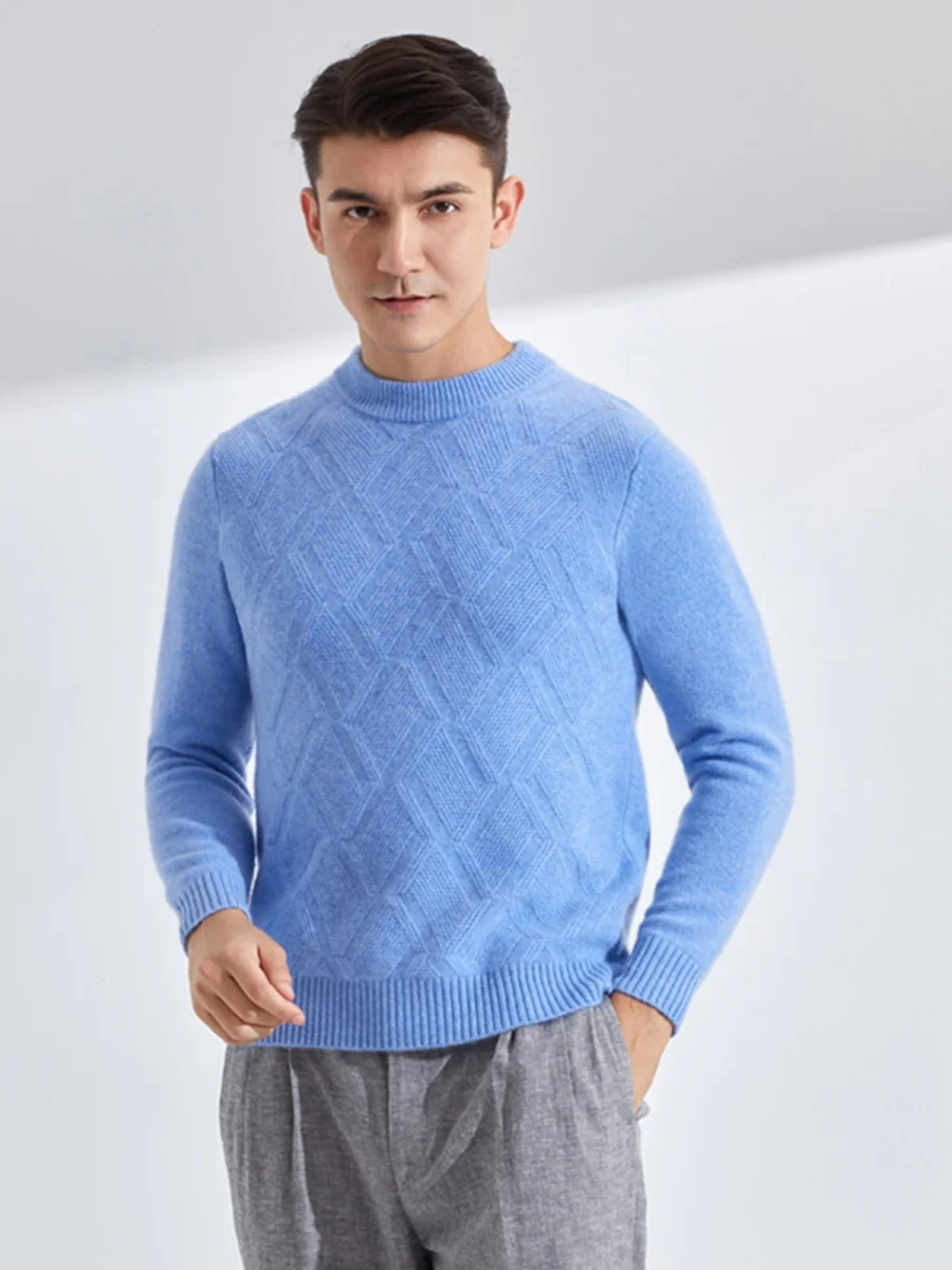 Nuovo maglione di cashmere spesso girocollo in autunno e inverno Maglione da uomo in puro cashmere 100% lavorato a maglia casual Joker