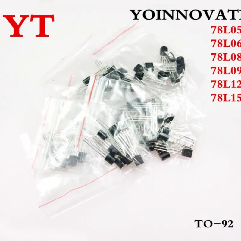 60 шт./лот 78L05 78L06 78L08 78L09 78L12 78L15 6 значений каждый по 10 шт./лот упаковка в ассортименте