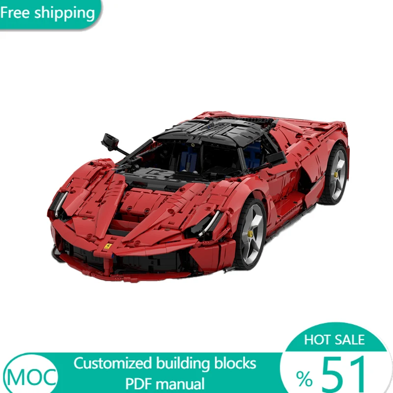 

3636 PCS Customize Supercar equipped with a 6.3-liter V12 engine MOC Customize Modular Building Block DIY Boy Holiday Toy Gifts