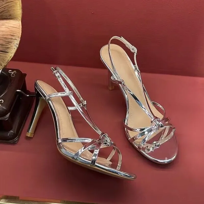 Sandali da donna con tacco super alto Scarpe eleganti con tacco di lusso Donna 2025 Estate Décolleté di marca Abito firmato Sandalias De Mujer