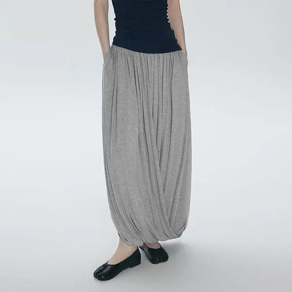 Fashionable Two-Piece Knitted Midi Skirt For Women'S Summer New Design Sense, Knot Flower Bud Skirt Pants