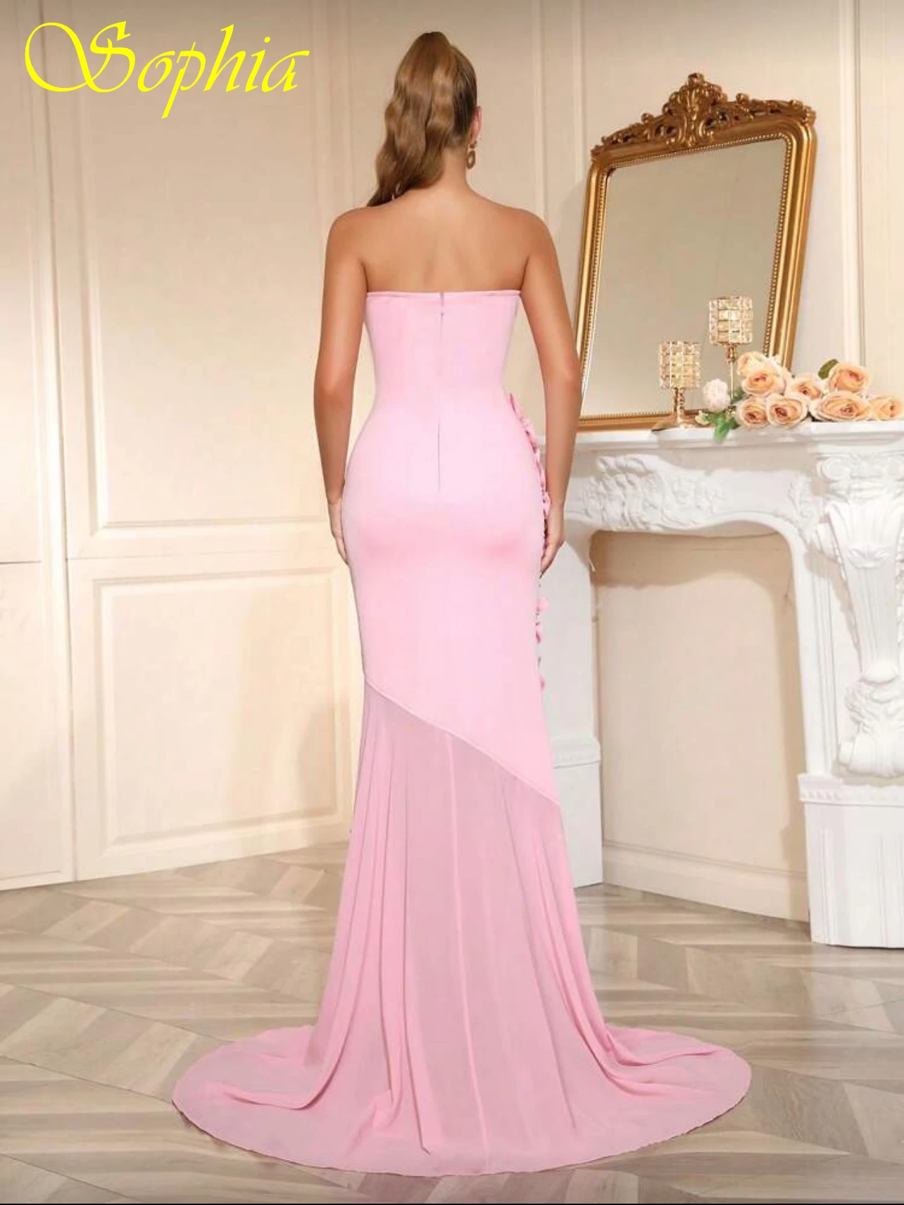 تخصيص حورية البحر بلا حمالات بلا أكمام فستان سهرة رسمي أنيق فساتين المشاهير حساسة موضة فستان حفلة موسيقية عالي الجودة #6