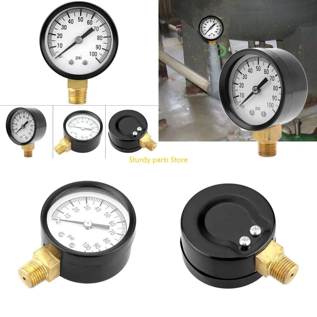 

97QC Фильтр для спа-бассейна Вода Воздух Масло Вакуумный сухой мини-манометр Боковое крепление 0-100 фунтов на квадратный дюйм