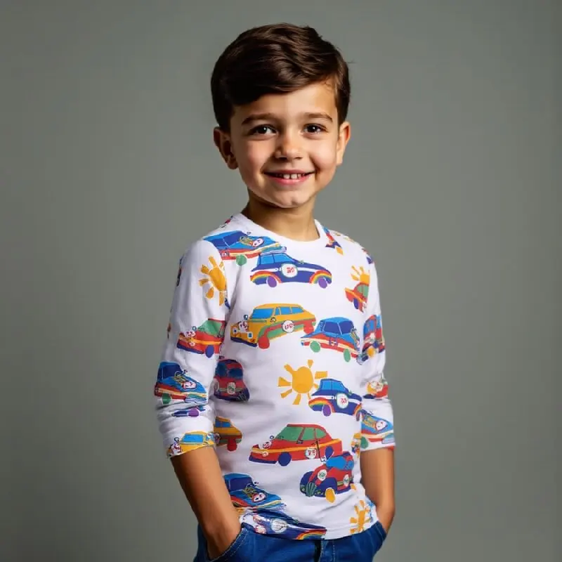 

Little maven Children's Clothing Spring Autumn Automobile Print Boys Tops Costume Cartoon Car Long Sleeves Baby Boys T-shirts