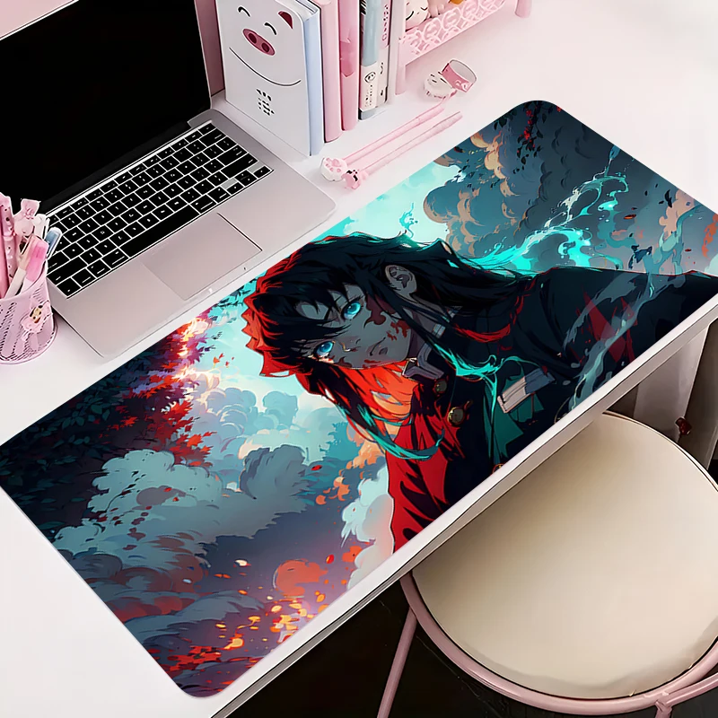 

Mouse Pad Office PC Accessories Keyboard Mat Anime Pattern Anti-slip Rubber Mousepad D-demon Slayer Tokitou Muichirou Desk Mat
