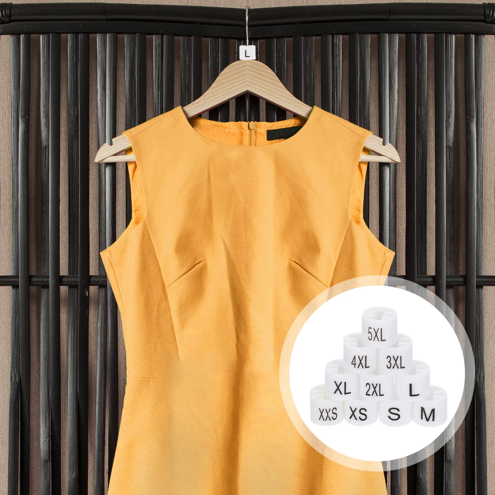 

100Pcs Plastic Clothes Hanger Size Markers White Color-Coding Size Tags Garment Organizer Kit Color-Coding Sizes Tags