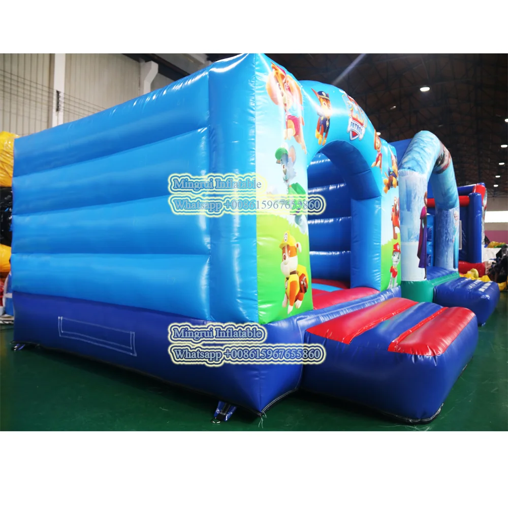 3x3 meter/10x10ft Inflatable Puppy Dog  Jump Bouncing House, Bouncy Castle, Slide Combo Policeman Survive