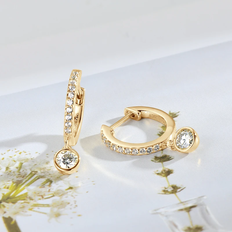 Lnngy 3 mm 4 mm Lünette Moissanit Tropfen Ohrringe Brinco Prata 925 Sterling Silber Ohrring für Frauen Mädchen Anhänger Schmuck Geschenk – Detail 3