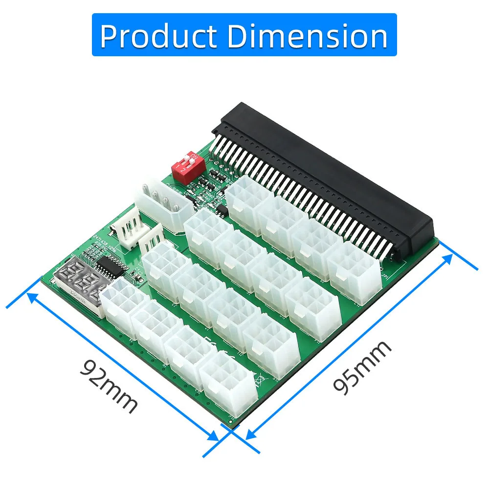 ATX 16x6 핀 12V 전원 공급 장치 브레이크 아웃 보드, BTC 마이닝용 동기화 및 원격 관리 포함