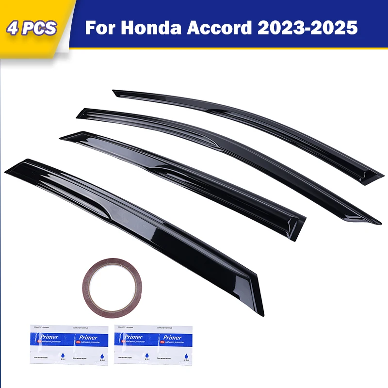 

4PCS Car Rain Guards Window Visors for Honda Accord 2023 2024 2025 Front Rear Wind Deflectors Vent Shades Replacement Auto Parts