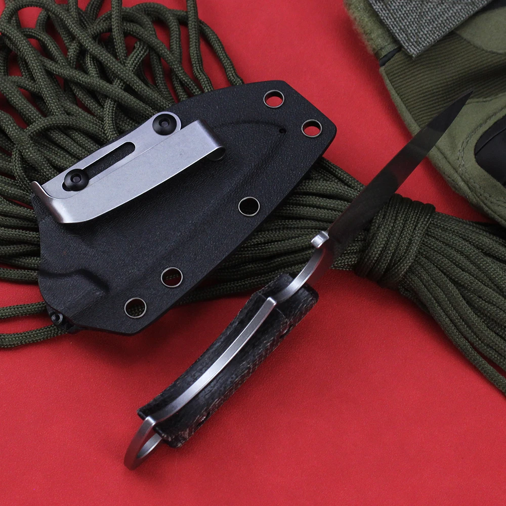 Imagem -04 - Faca de Caça Profissional com Kydex Bainha Facas Lâmina Fixa Combate Tático ao ar Livre Militar Camping Ferramentas Edc d2