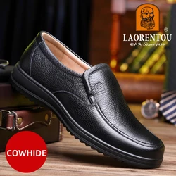 LAORENTOU genuine leather soft sole breathable business casual leather shoes, oversized men's shoes 72011