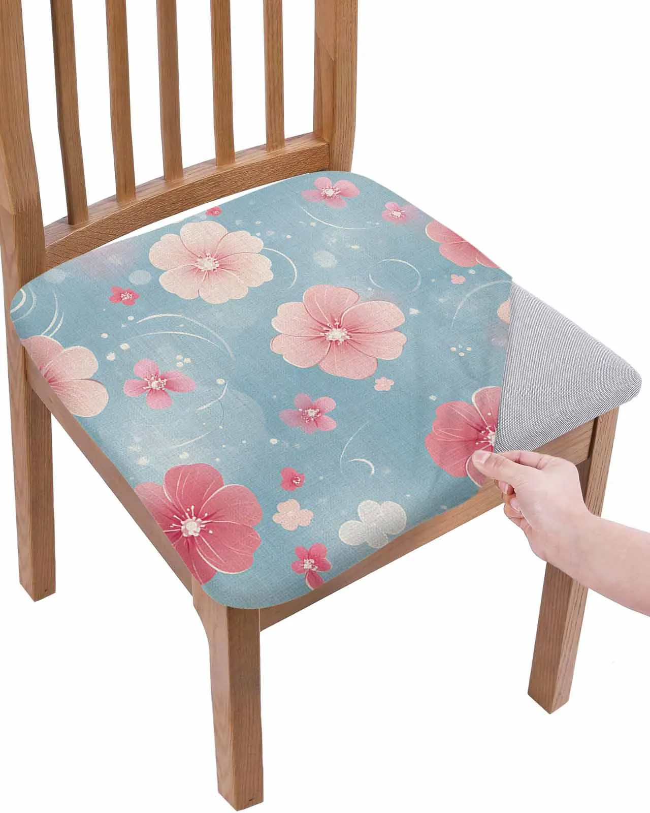 

Розовый персиковый цветок, льняной эластичный чехол на стул, защитный чехол для офисного компьютера, чехол для домашнего кухонного стула, чехлы