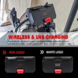 For BMW R1250GS ADV Wireless Charge Mobile Phone Navigation Bracket R 1250 GS R1250 GS Motorcycle Wireless Charging R1200GS ADV