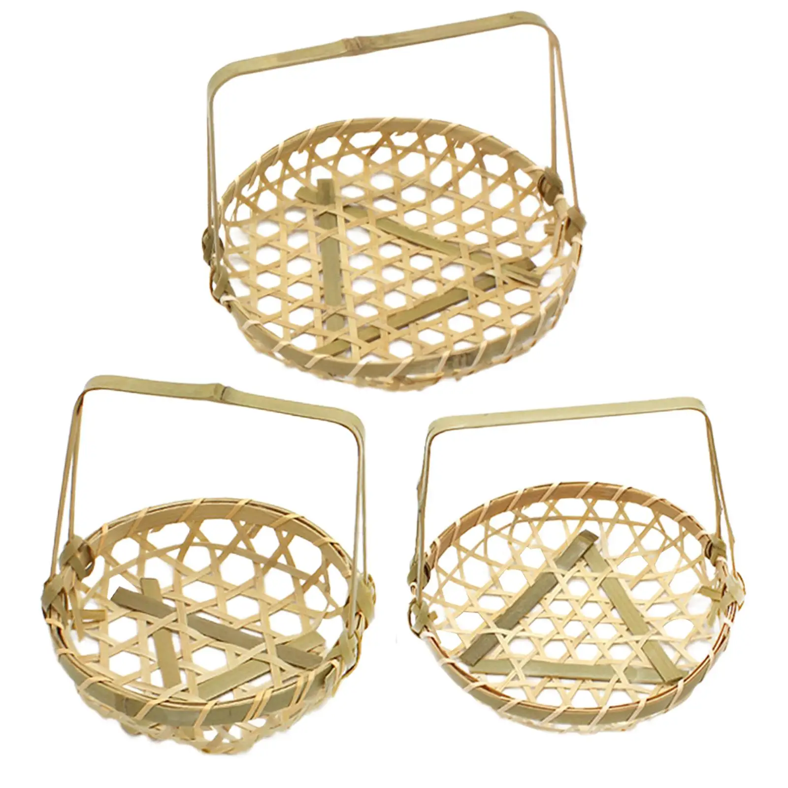 Woven Basket Decor Flower Arrangement Multipurpose Elegant Decorative Bamboo Basket for Living Room Home Banquet Party Picnic