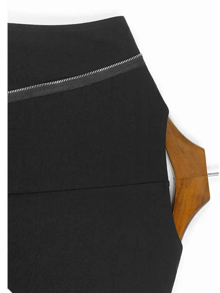 المرأة السوداء غير النظامية هيم الشريط حجم كبير سترة أنيقة جديدة الخامس طوق أكمام موضة المد ربيع الخريف #5