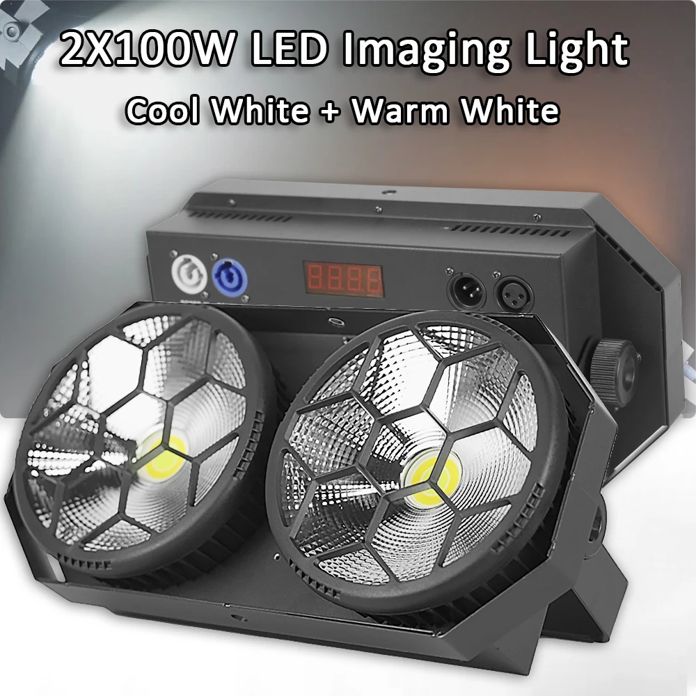 

2x100W Flash Strobe Wash Light Cool color Warm color 2in1 COB Par Lights DMX Sound Activated Audience Lighting For DJ Disco