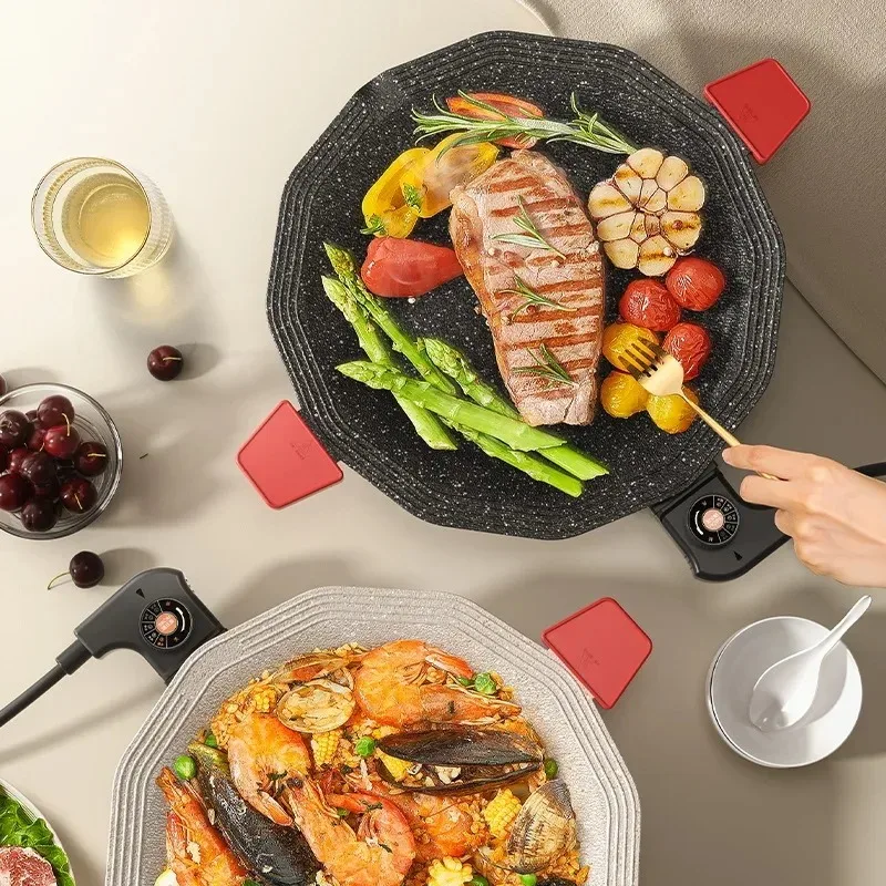 

Smoke-Free Electric BBQ Grill Pan Indoor Home Use Integrated Hot Pot Fish Roasting Multi-Function Korean Style Grill