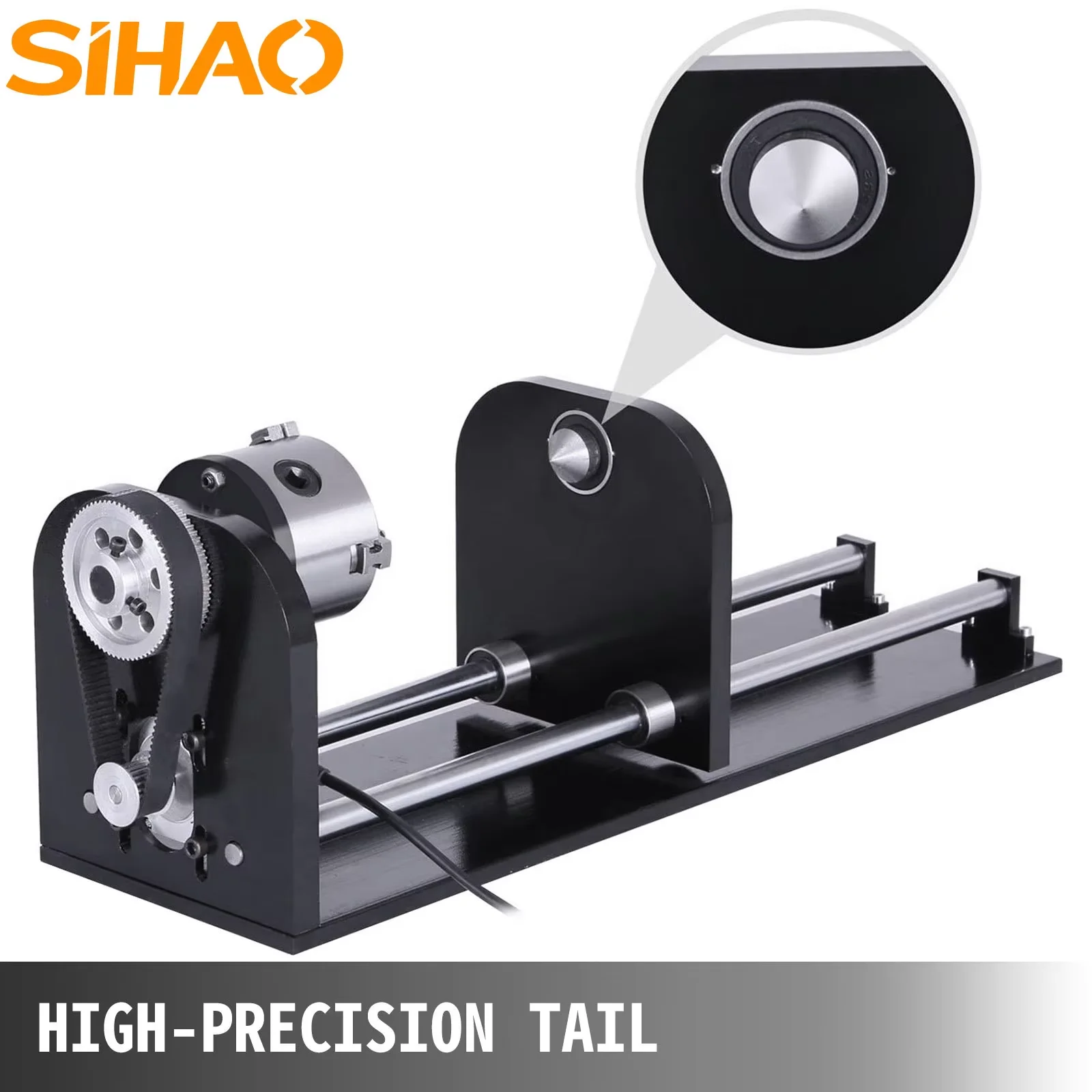 

SIHAO ‌80mm CNC Rotary Axis 3-Jaw Spiral Chuck 4th Axis Kit for CO2 Laser Engraver & CNC Route Measuring Scale K40/GRBL Machines