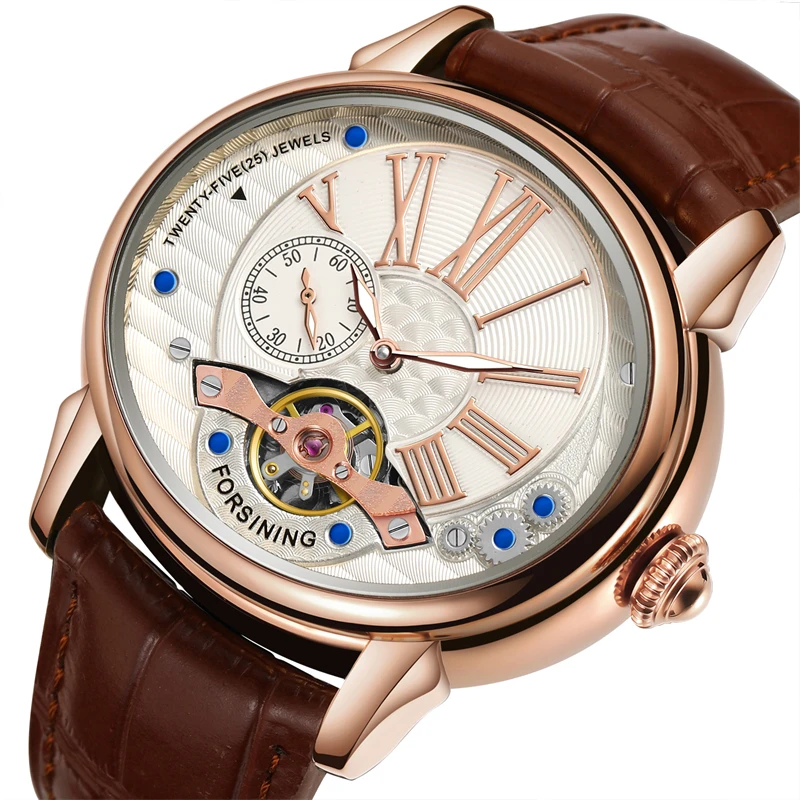 Fashion New Luxury Forsining 8210 Men\'s Watches 3atm Waterproof Famous Designer Brand Automatic Mechanical Flying Tourbillon Men