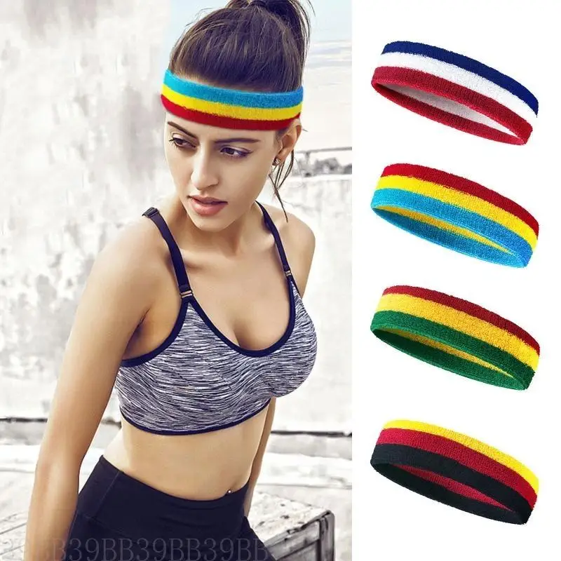 

39BB Outdoor Sport Headbands Portable Fitness Hair Bands Man Woman Hair Wrap Brace Elastic Cycling Yoga Exercising Sweatband