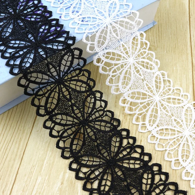 (1 yards/roll)Lace fabric 2024 high quality clothing accessories embroidery, water-soluble cut-out skirt hem DIY decorative