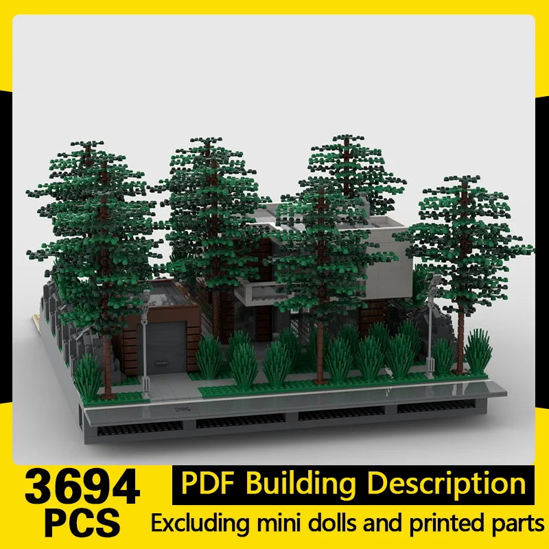 City Street View Model MOC Building Bricks Seaside Beach House Modular Technology Gifts Holiday Assemble Toys Suit Display