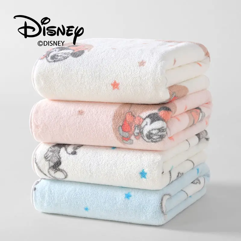 New Disney kawaii cartoon coral velvet kawaii Mickey and Minnie bath towel absorbs water and does not shed lint couple wrap gift