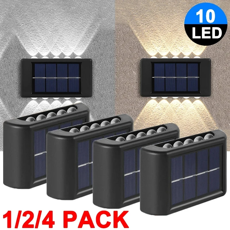 impermeavel solar powered wall lights led security light jardim quintal cerca decoracao para casa iluminacao ao ar livre 10led 01