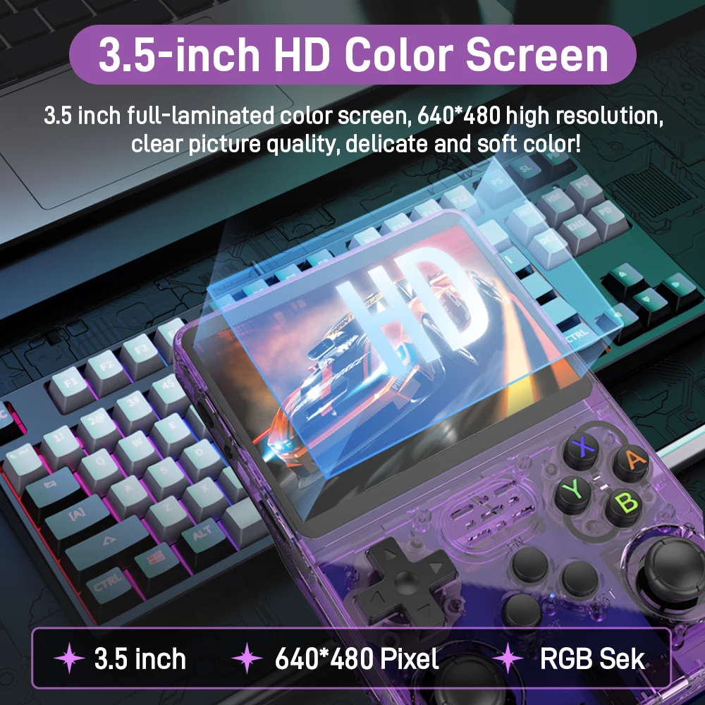 Nouvelle Console de jeu portable rétro R36S, écran HD 3.5 avec émulateurs de jeux 18494 pour PS1/PSP/N64/NES/SNES, double Joystick 3D pour cadeau
